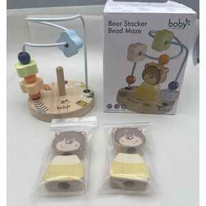 Baby Bear Stacker Bead Maze wooden Toddler baby toy (SLIGHT BOX DAMAGE) *READ..